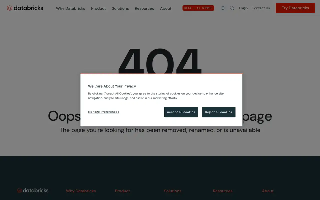 Databricks Landing Page